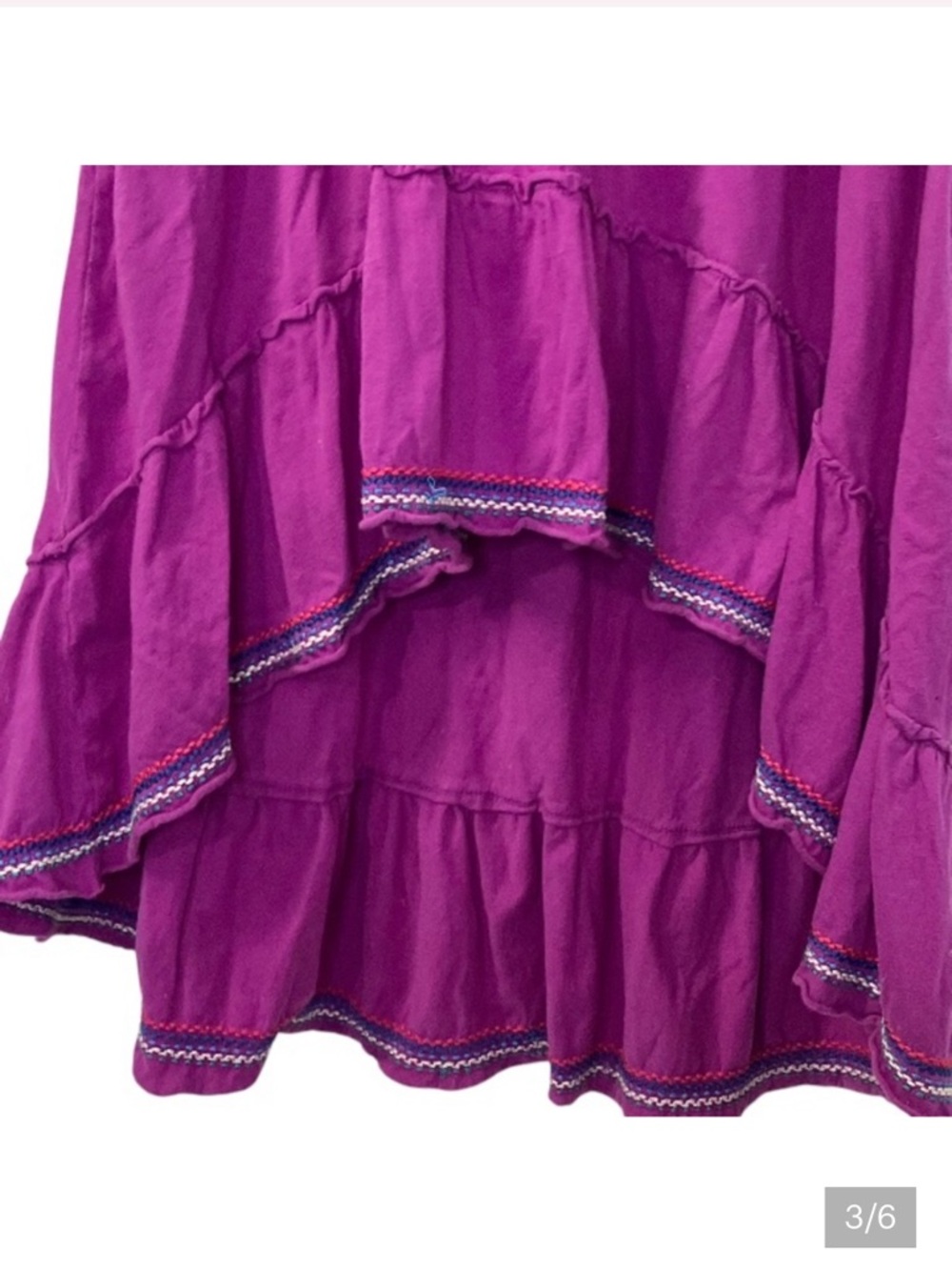 Johnny Was Purple Embroidered Scoop-Neck Midi Dress M - Picture 3 of 6